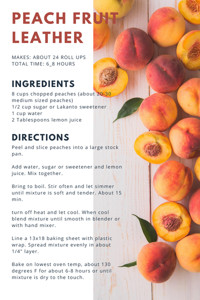 Homemade Peach Fruit by the Foot